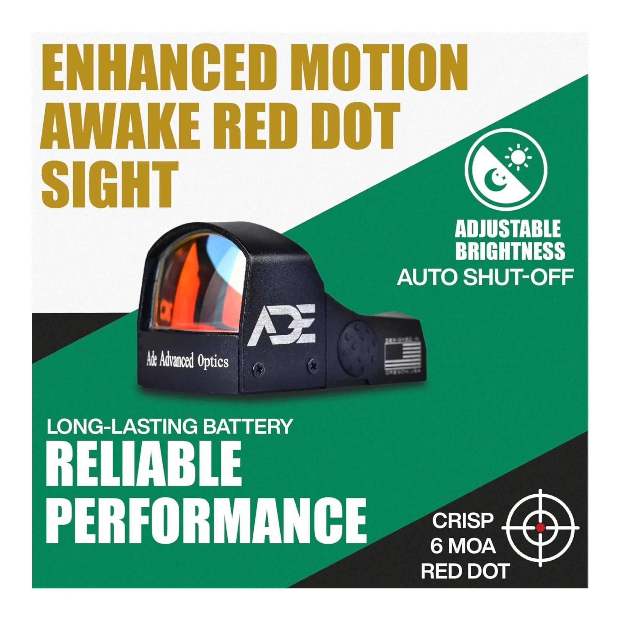 ADE Advanced Optics RD3-009-2 Waterproof Red Dot Sight with 5 MOA (Black) - Image 3