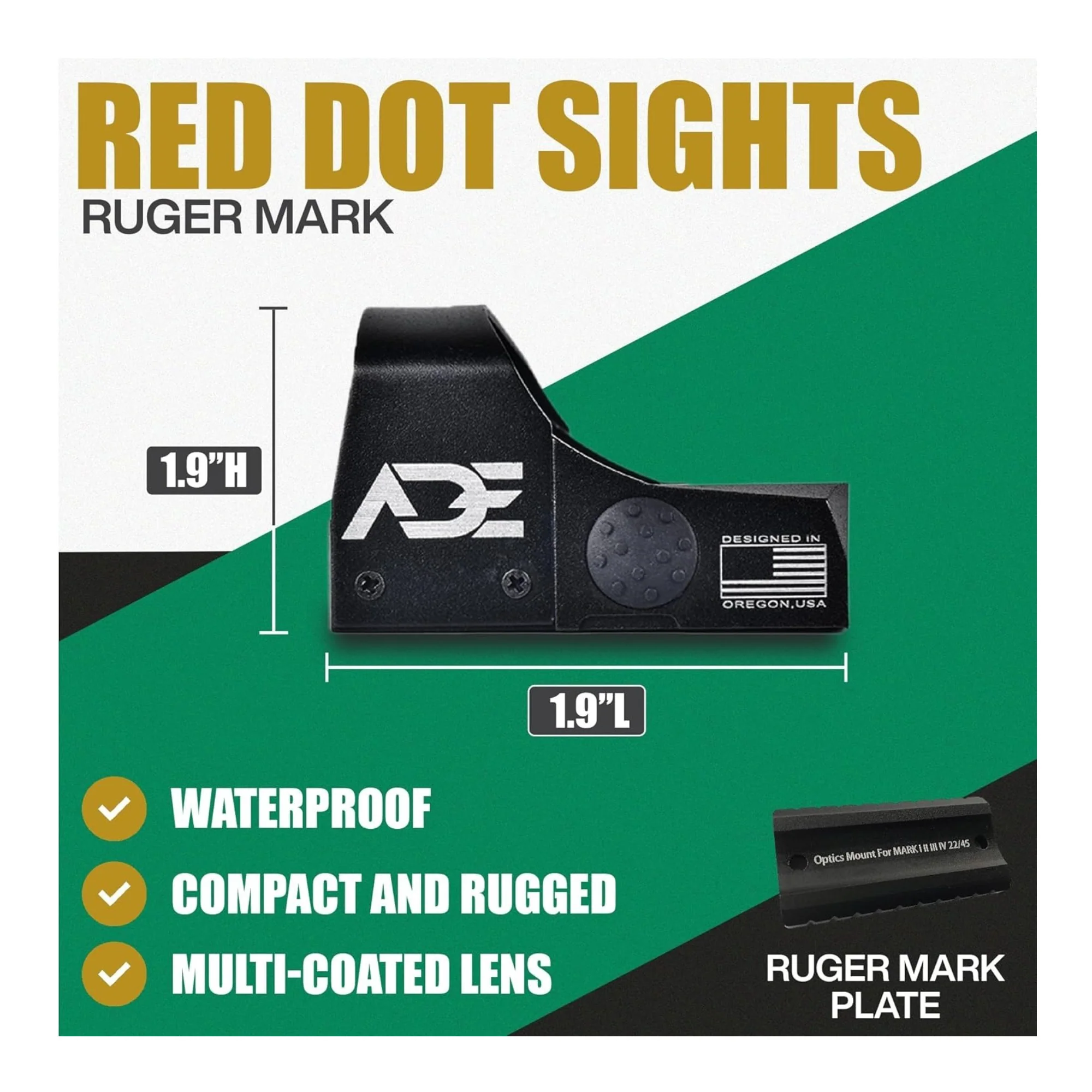 ADE Advanced Optics RD3-009-2 Waterproof Red Dot Sight with 5 MOA (Black) - Image 6