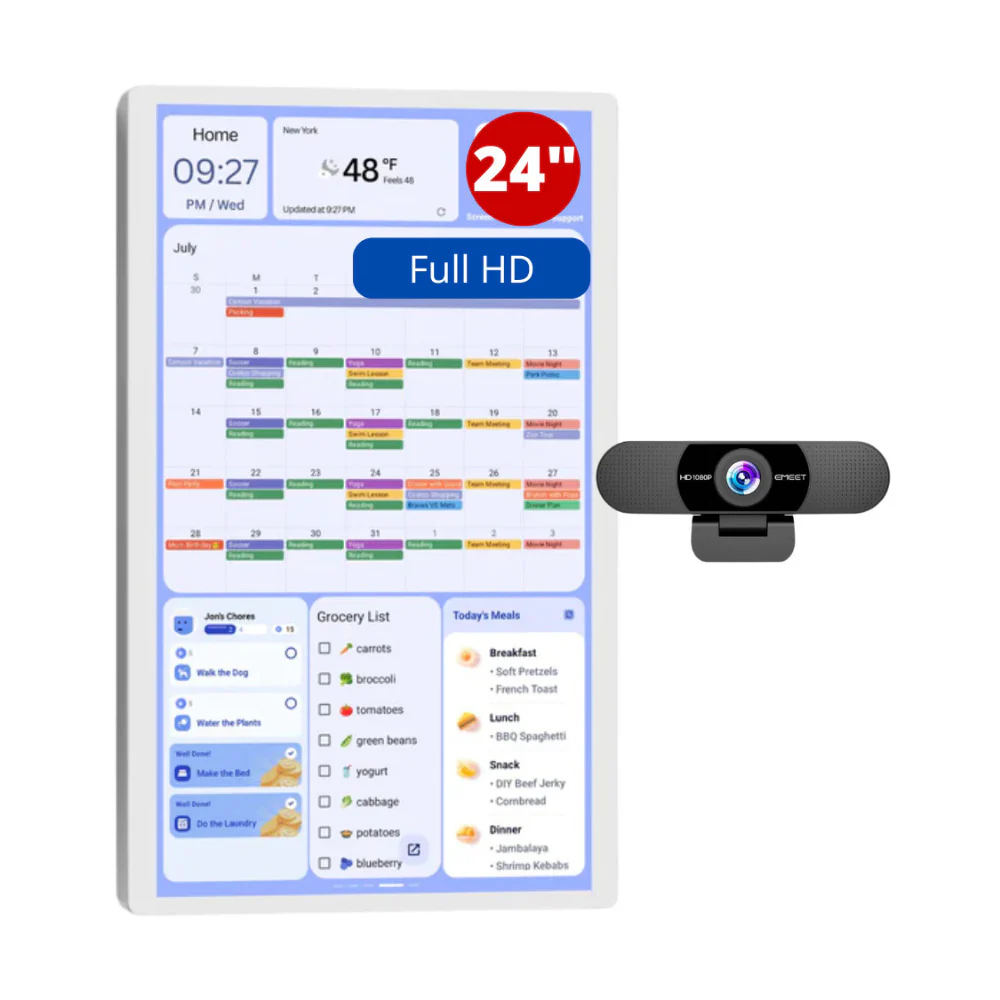 Cozyla Calendar Plus Gen 2 24-Inch LCD FamilyCalendar (White) Bundle