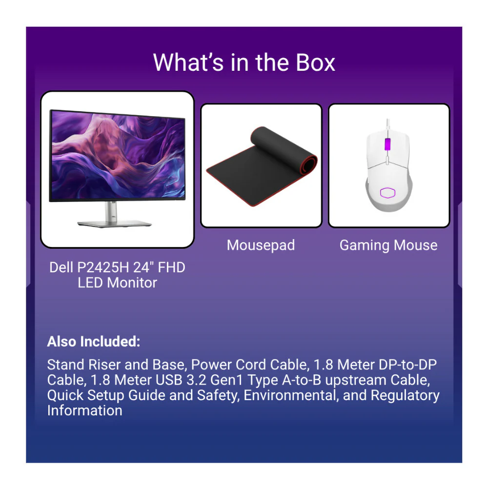 Dell P2425H 24-in. FHD LED Monitor 16:9 with Gaming Mouse and Extended Mouse Pad - Image 5