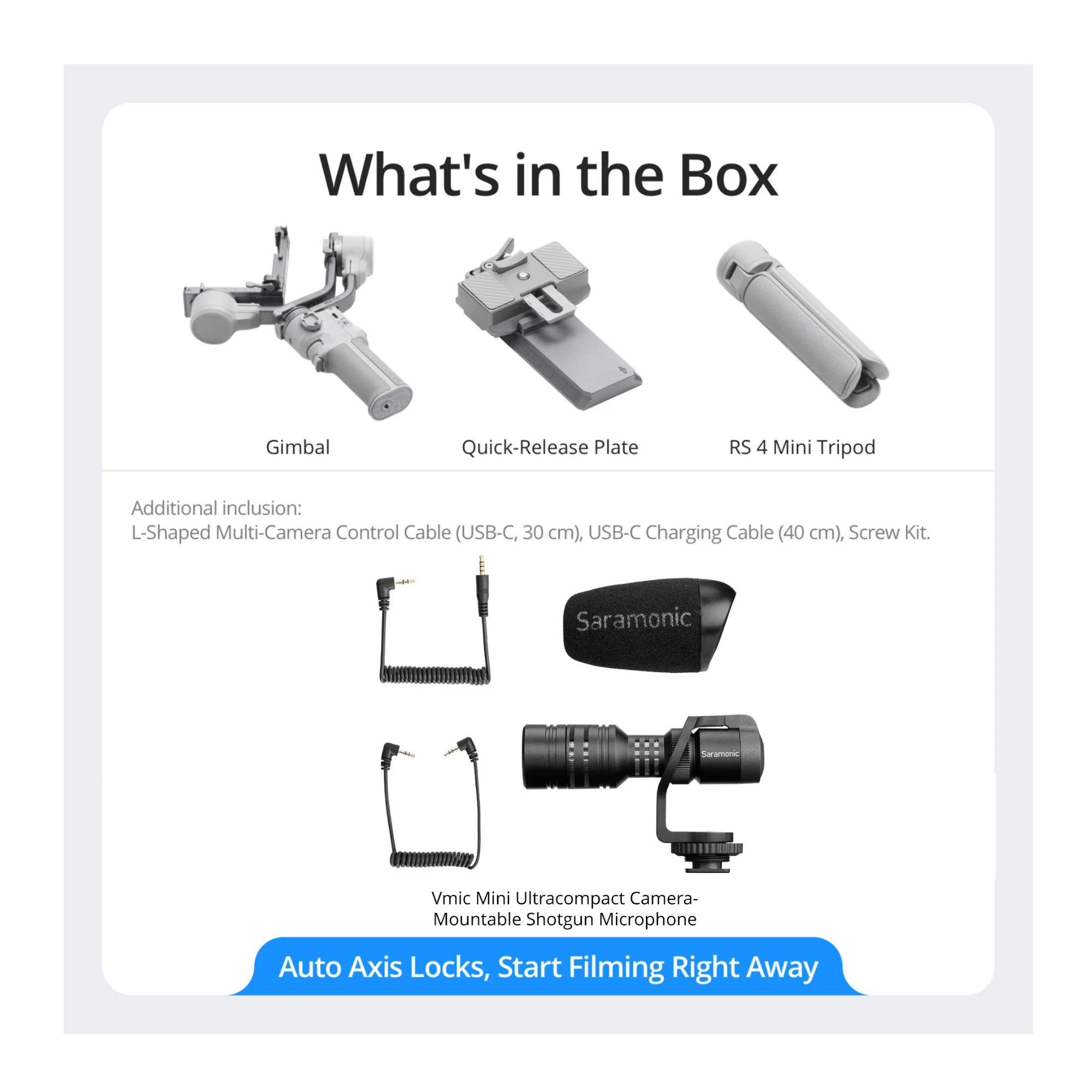 DJI RS 4 Mini Gimbal Stabilizer for Cameras with VMic Mini Ultracompact Camera-Mountable Shotgun Mic - Image 6