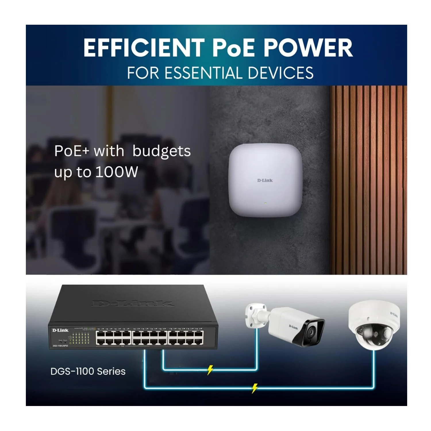 D-Link 24-Port Gigabit Smart Managed PoE+ Switch - Image 3