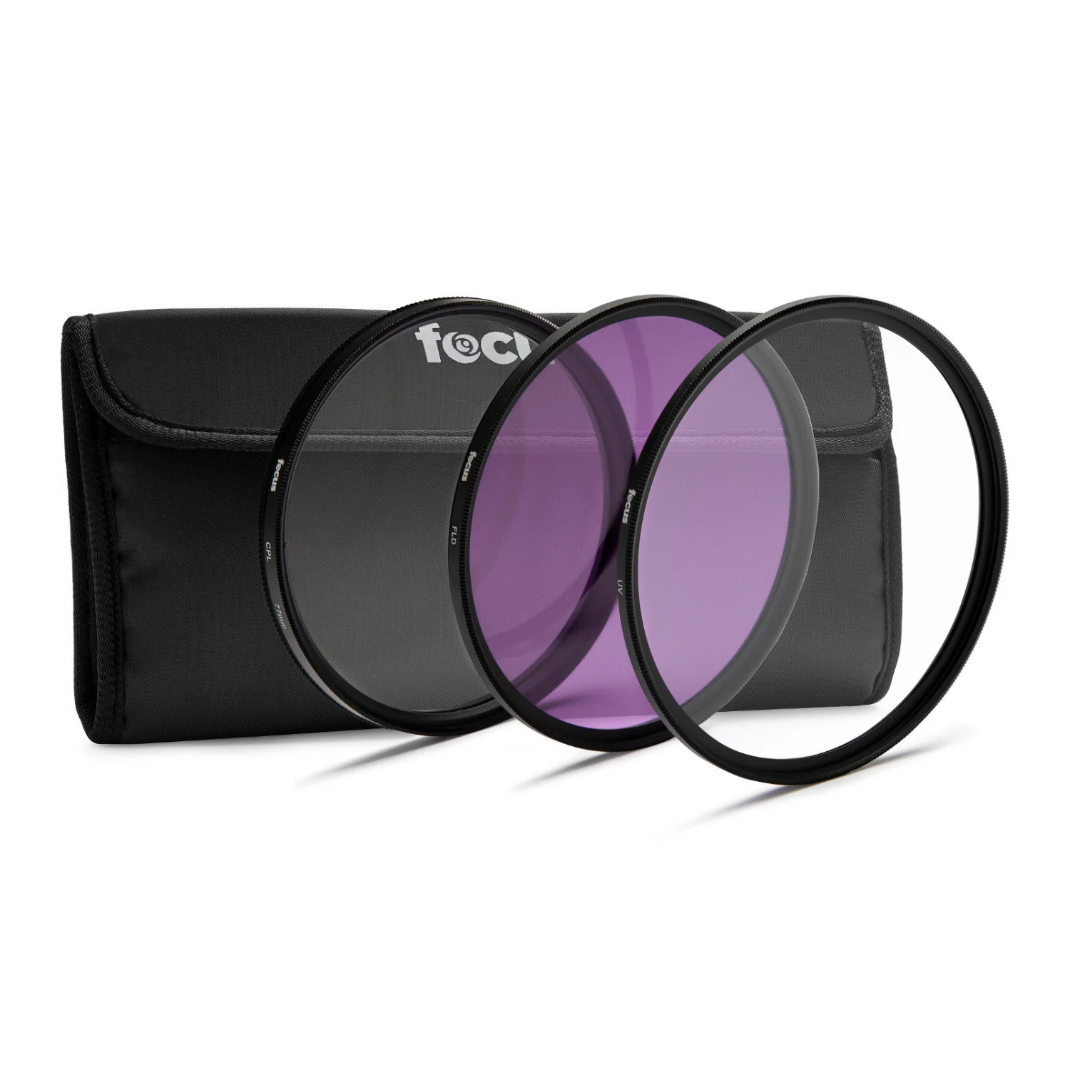 Focus Camera 77mm 3-Piece UV, CPL, FLD Lens Filter Kit