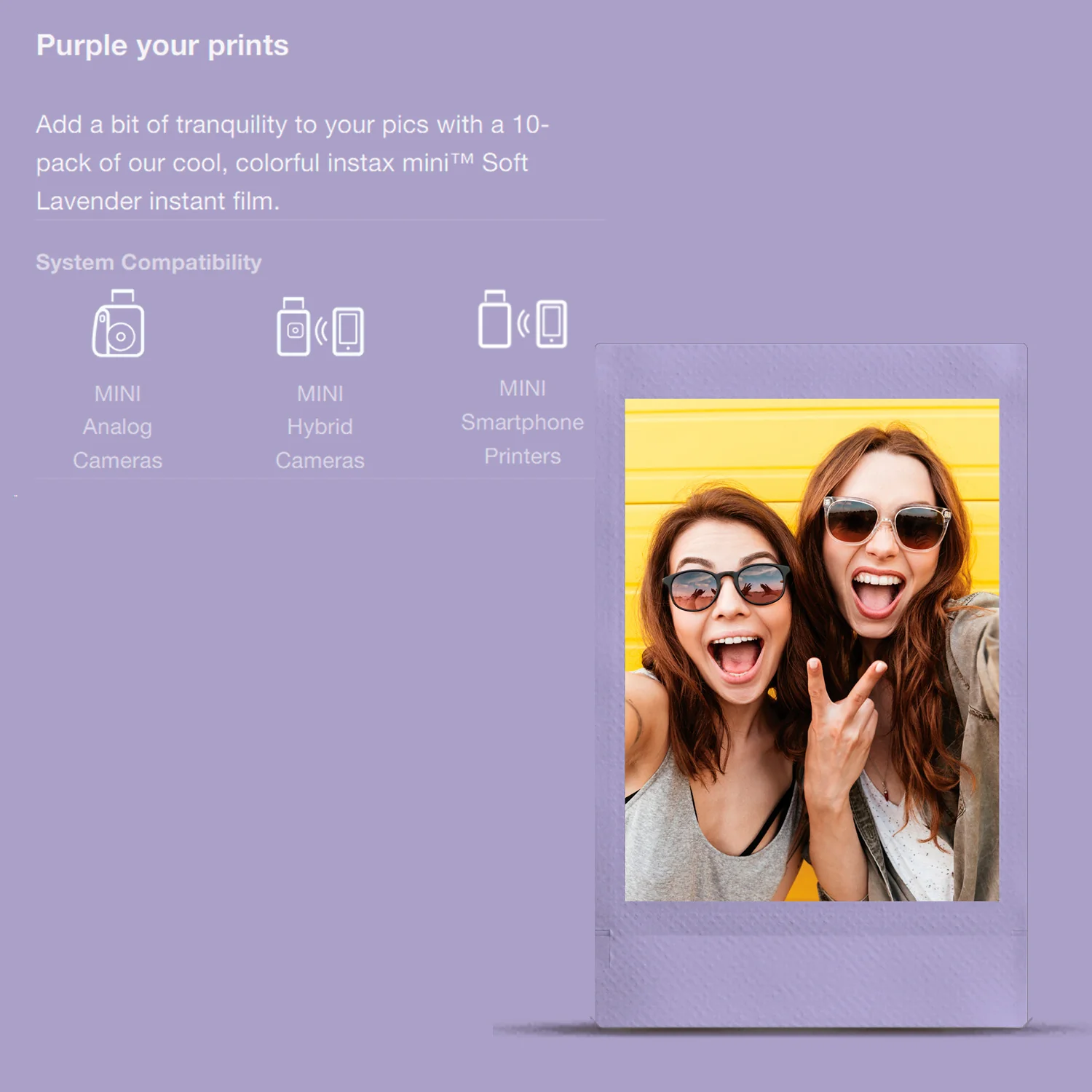 Fujifilm INSTAX MINI Soft Lavender Instant Print Film for INSTAX PAL Camera (5-Pack) Bundle - Image 3
