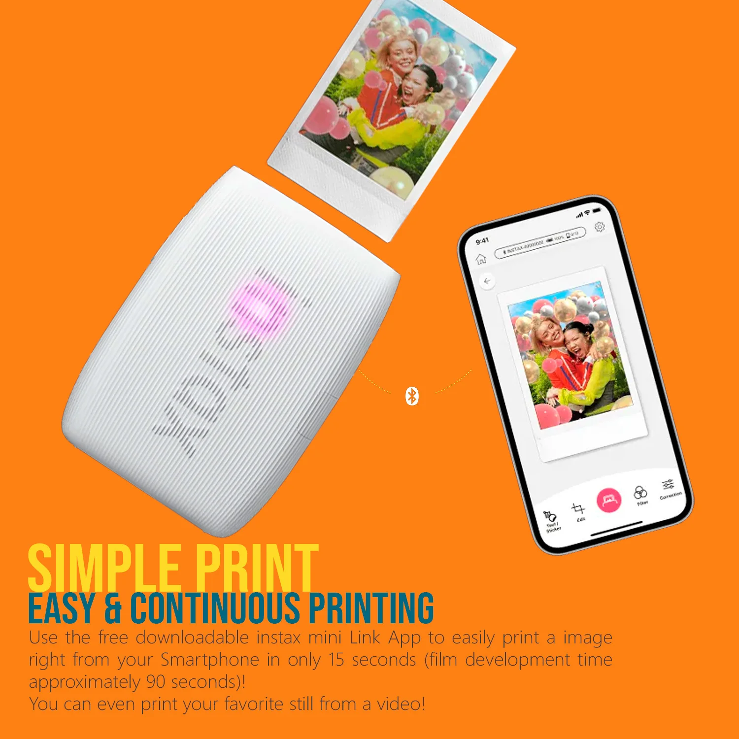 Fujifilm Instax Mini Link 3 Compact Smartphone Printer with Instax AiR Studio App (Clay White) - Image 9