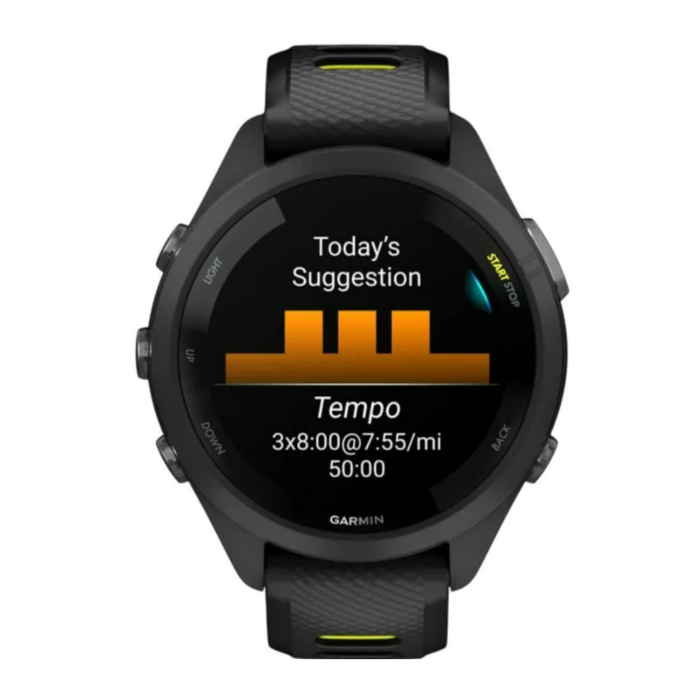 Garmin Forerunner 265S Black Bezel and Case AMOLED GPS Running Smartwatch (Black and Amp Yellow) - Image 4