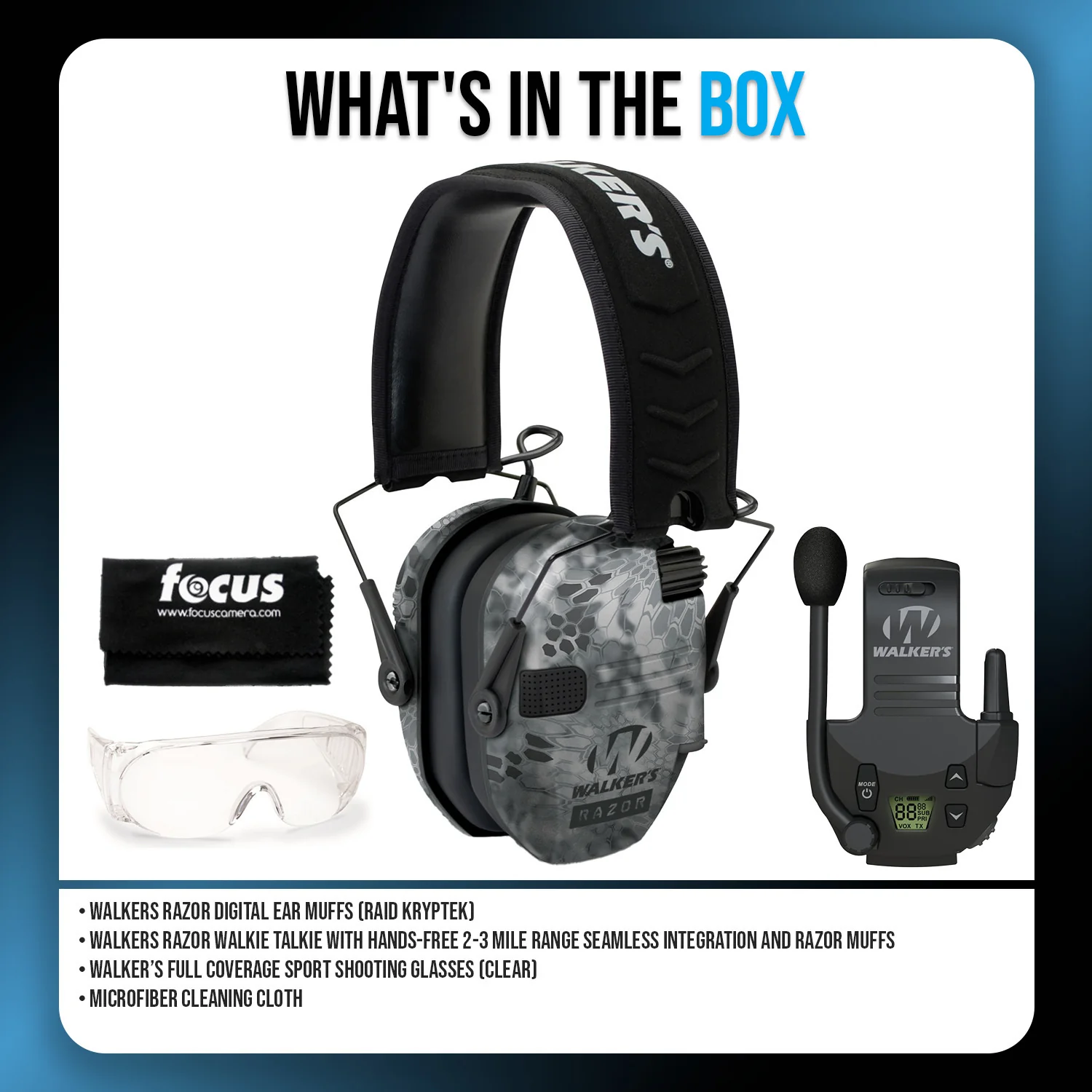 Walkers Razor Digital Ear Muffs (Raid Kryptek) Bundle with Accessories - Image 6
