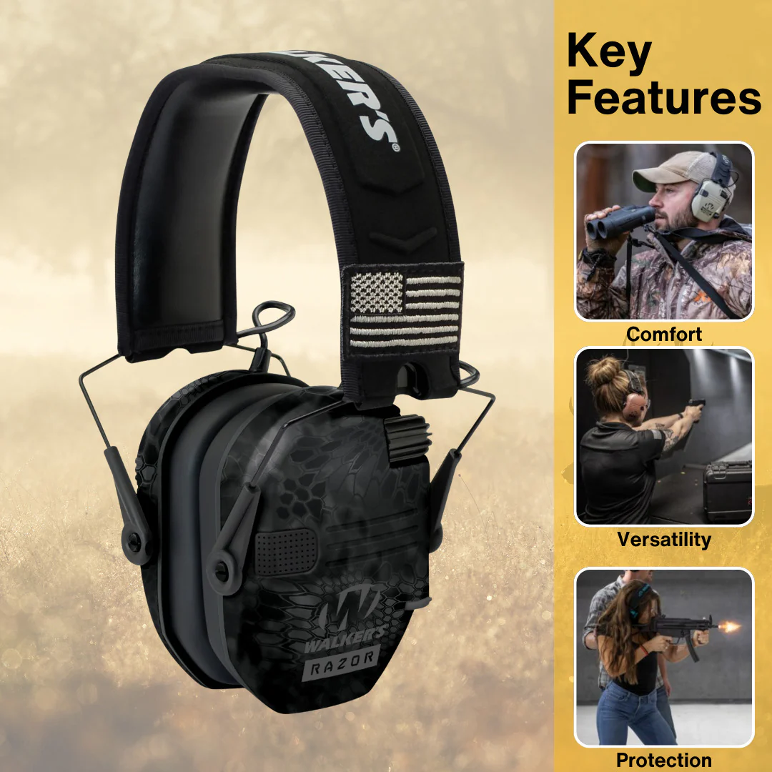 Walkers Razor Walkie Talkie Bundle with Ear Muffs and Accessories - Image 3
