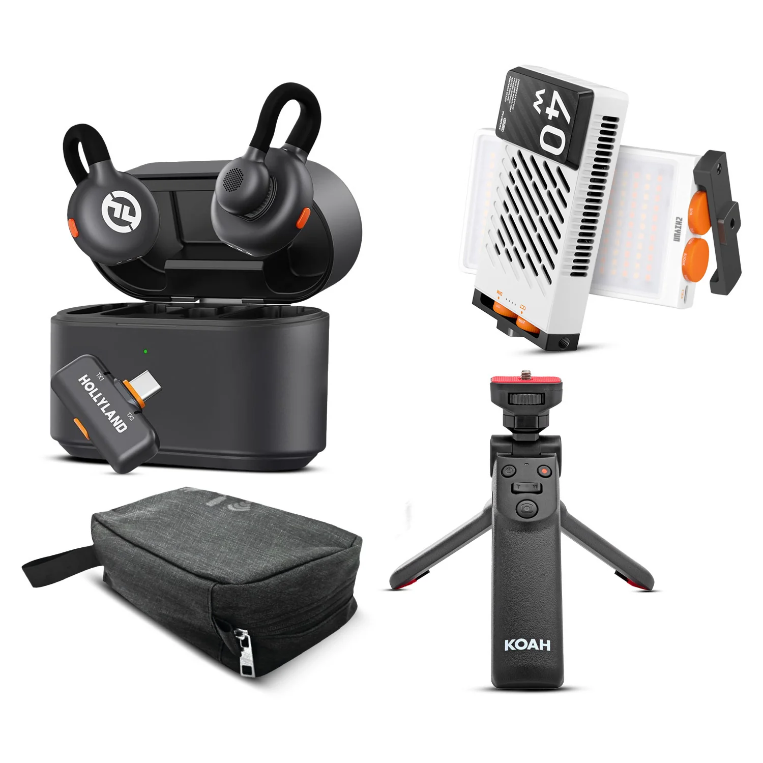 Hollyland Lark M2S Duo 2.4 GHz Space Gray Wireless Lavalier Mic System Bundle - Image 7