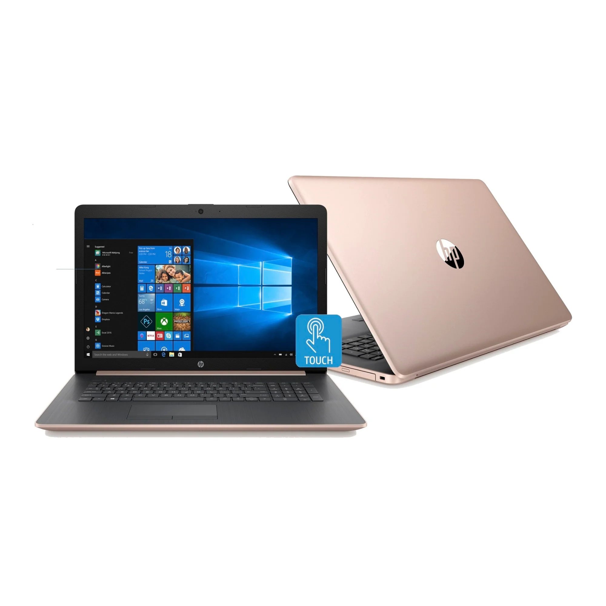 HP 15-db1007 Laptop, 15.6" Touch, AMD Ryzen 5 3500U, 8GB RAM, 1TB HDD, Windows 10 Home (Pale Rose Gold) (Certified Refurbished)