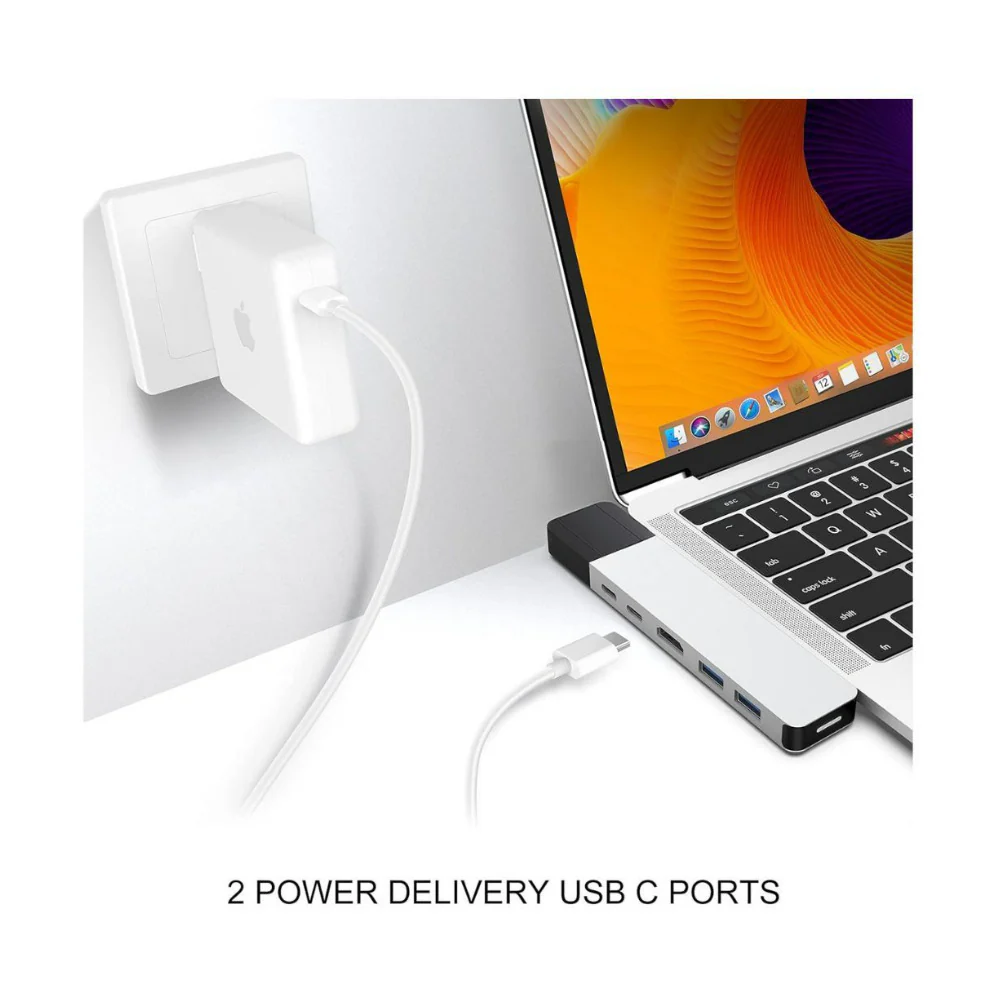 HyperDrive NET 6-In-2 USB-C Hub for Data Transfer, Video Output, and Power Delivery (Silver) - Image 3