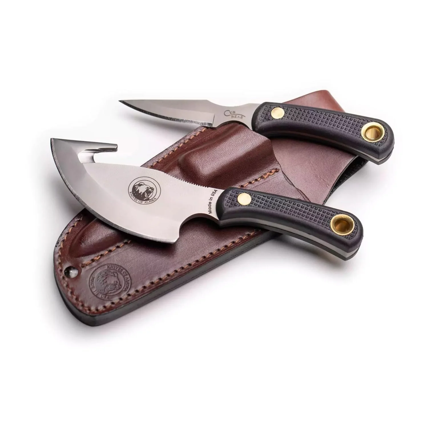 Knives Of Alaska 00012FG Light Hunter Combo Set with Leather Sheath (Black) - Image 7