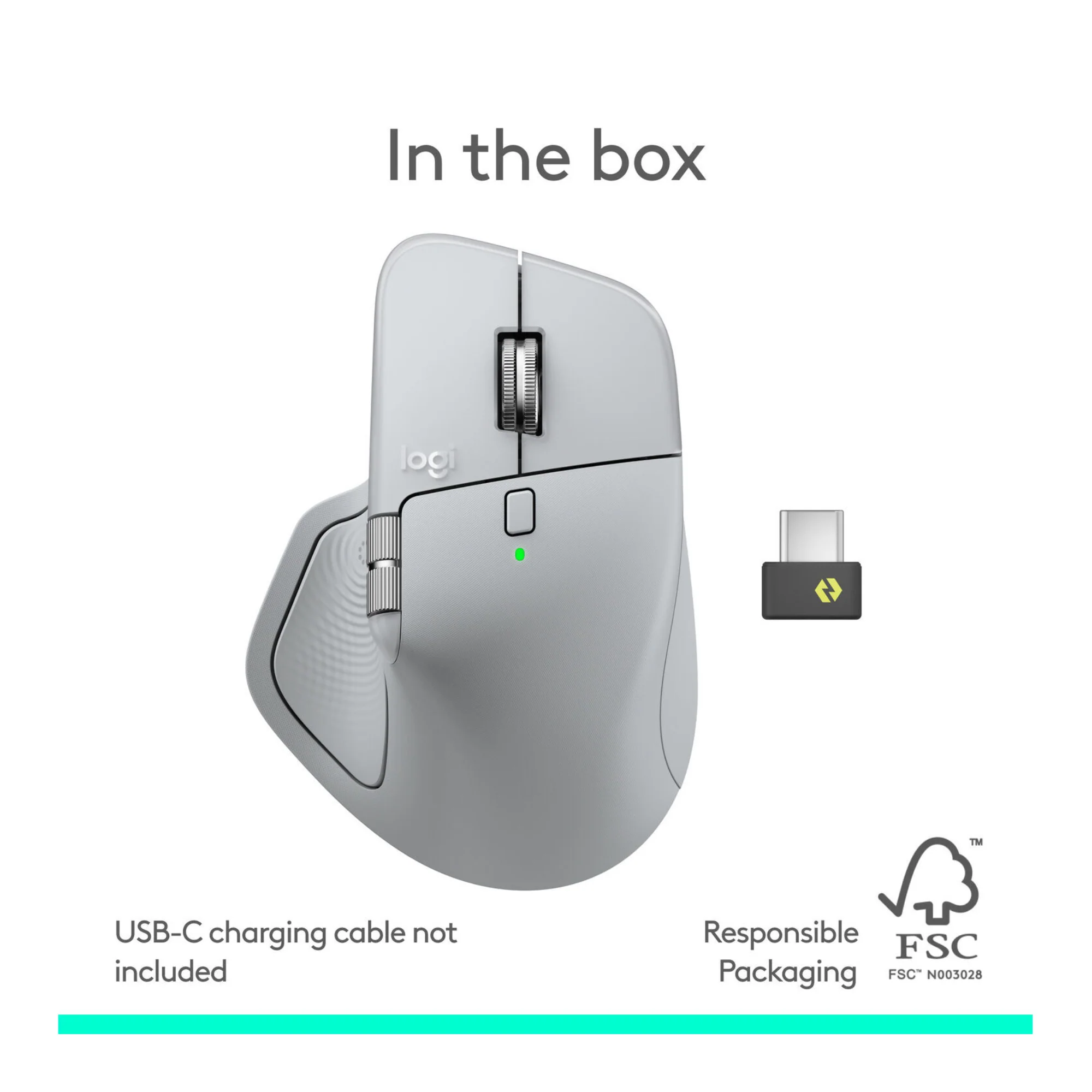 Logitech MX Master 4 Wireless Mouse - 8000 DPI Sensor, Multi-Device (Pale Gray) - Image 2