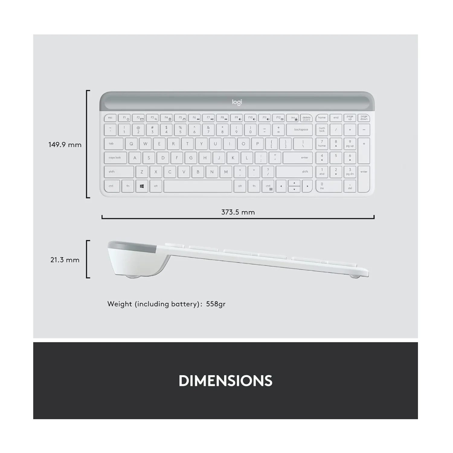 Logitech MK470 Slim Logitech Wireless Keyboard and Mouse Combo (Off-White) - Image 8