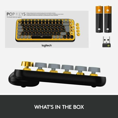Logitech POP Keys Wireless Mechanical Keyboard with Emoji Keys - Blast Yellow - Image 6