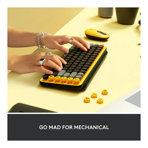 Logitech POP Keys Wireless Mechanical Keyboard with Emoji Keys - Blast Yellow - Image 7