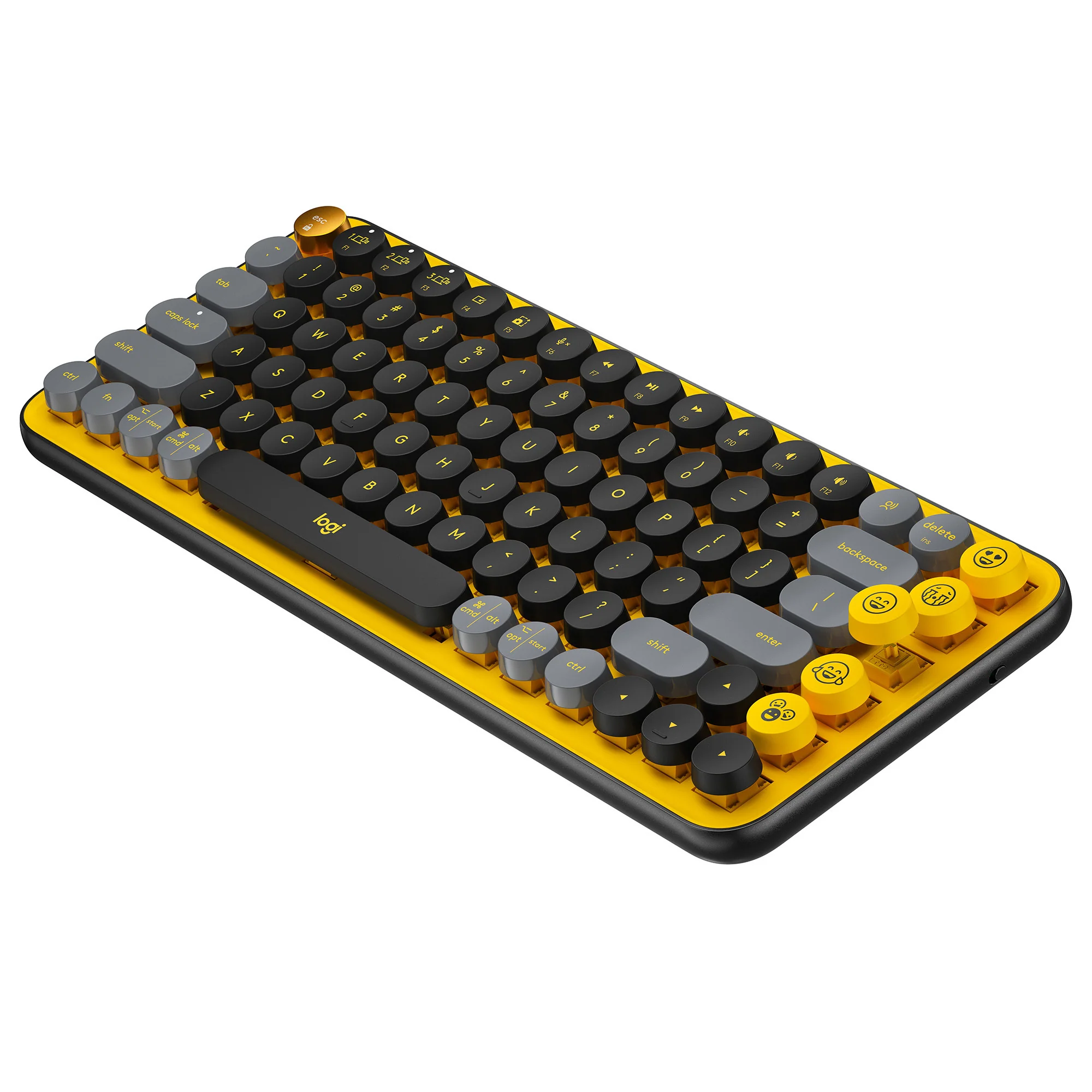 Logitech POP Keys Wireless Mechanical Keyboard with Emoji Keys - Blast Yellow w/Desk Mat - Image 4