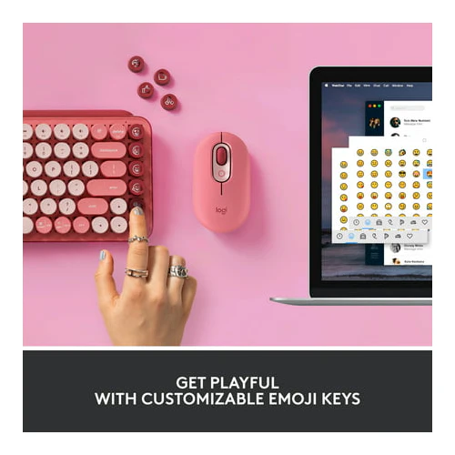 Logitech POP Keys Wireless Mechanical Keyboard with Emoji Keys Heartbreaker Rose - Image 10