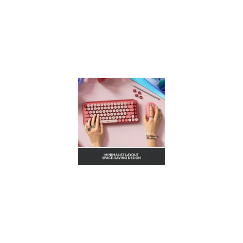 Logitech POP Keys Wireless Mechanical Keyboard with Emoji Keys Heartbreaker Rose - Image 12