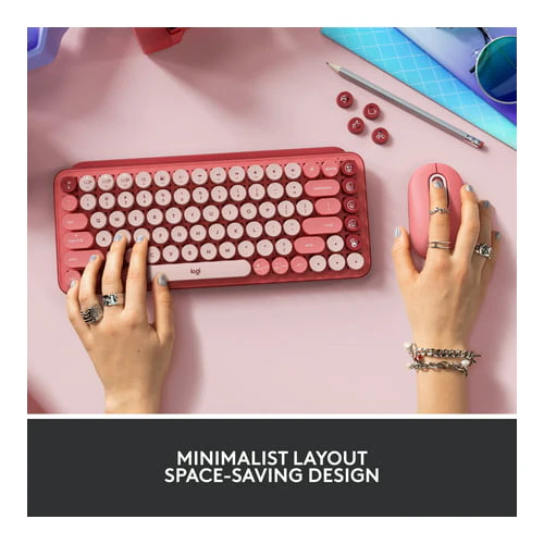 Logitech POP Keys Wireless Mechanical Keyboard with Emoji Keys Heartbreaker Rose - Image 8