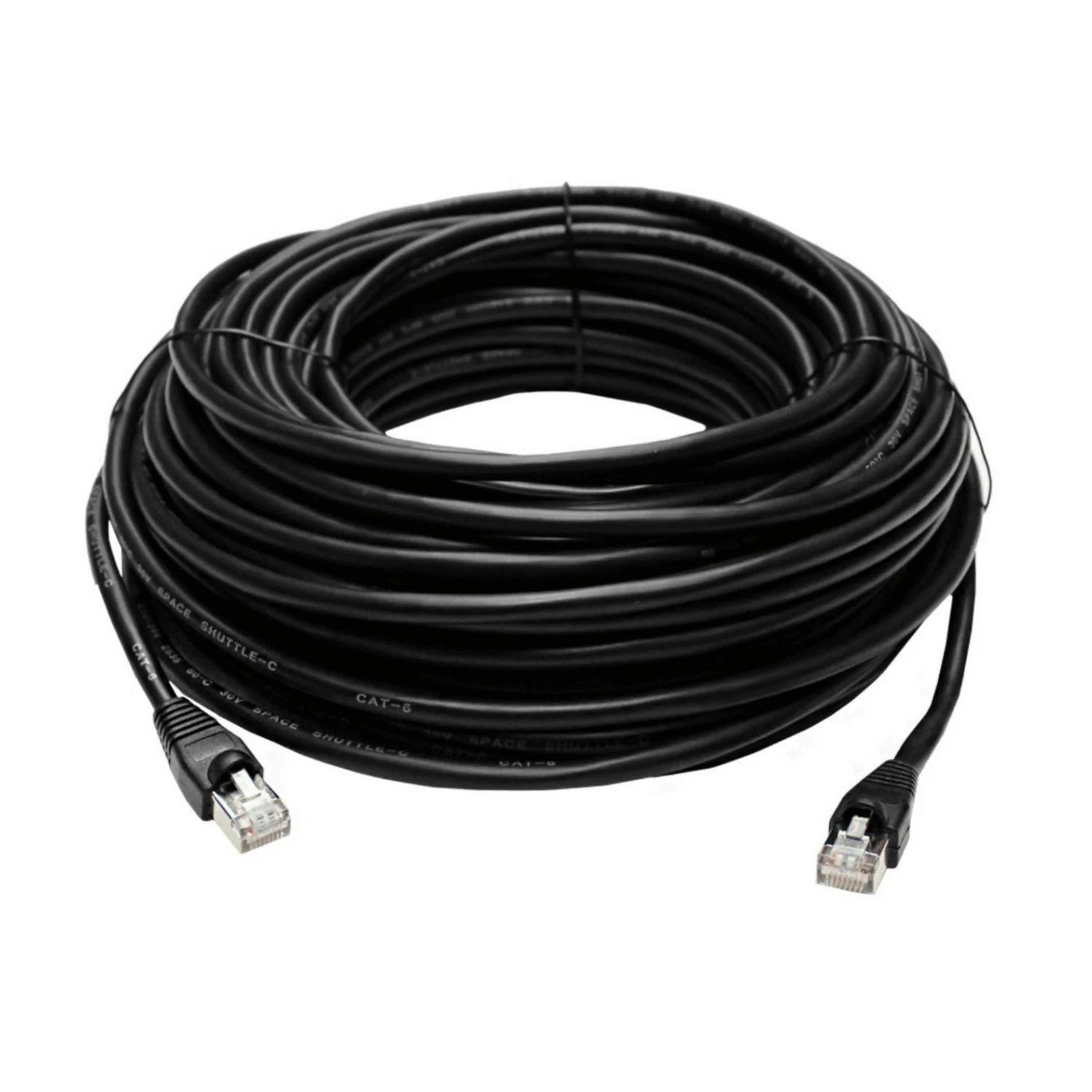 Lorex 200-Feet CAT6 Waterproof, and Fire-Resistant Cable (Black) 2-Pack - Image 2