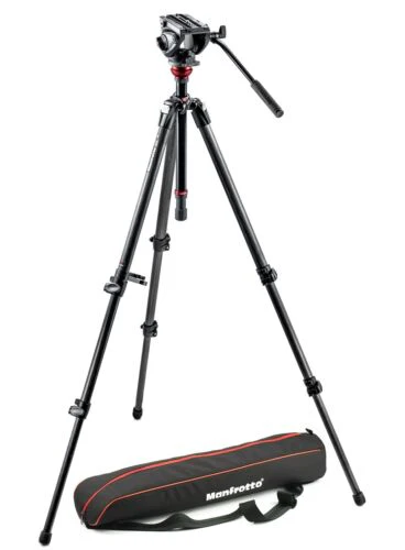 Manfrotto MVH-500AH Fluid Head with 755CX3 MagFibre Tripod - Image 2