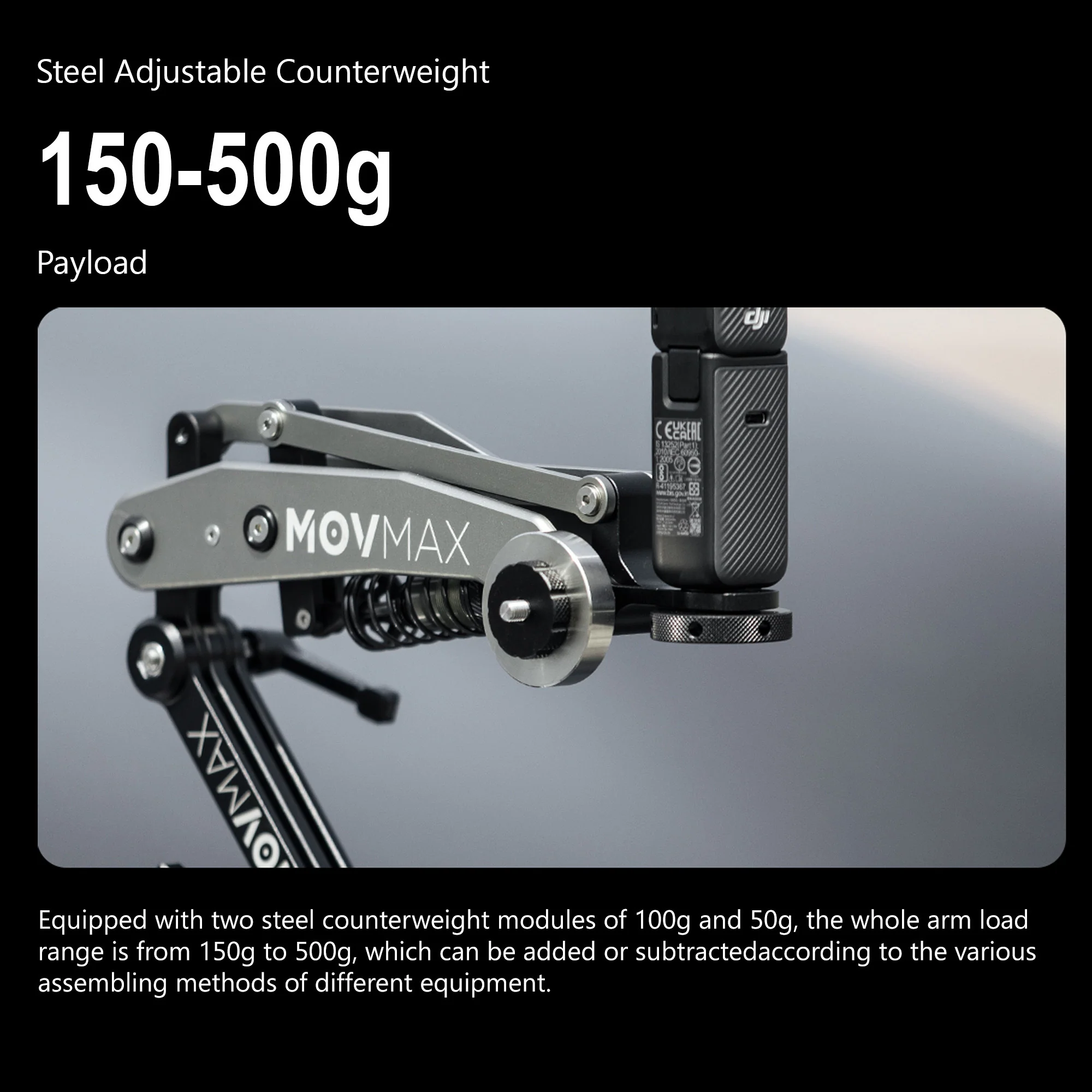 Movmax Blade Arm for DJI Pocket 3, Insta 360, and GoPro HERO 12 Cameras with Waterproof Case Bundle - Image 2