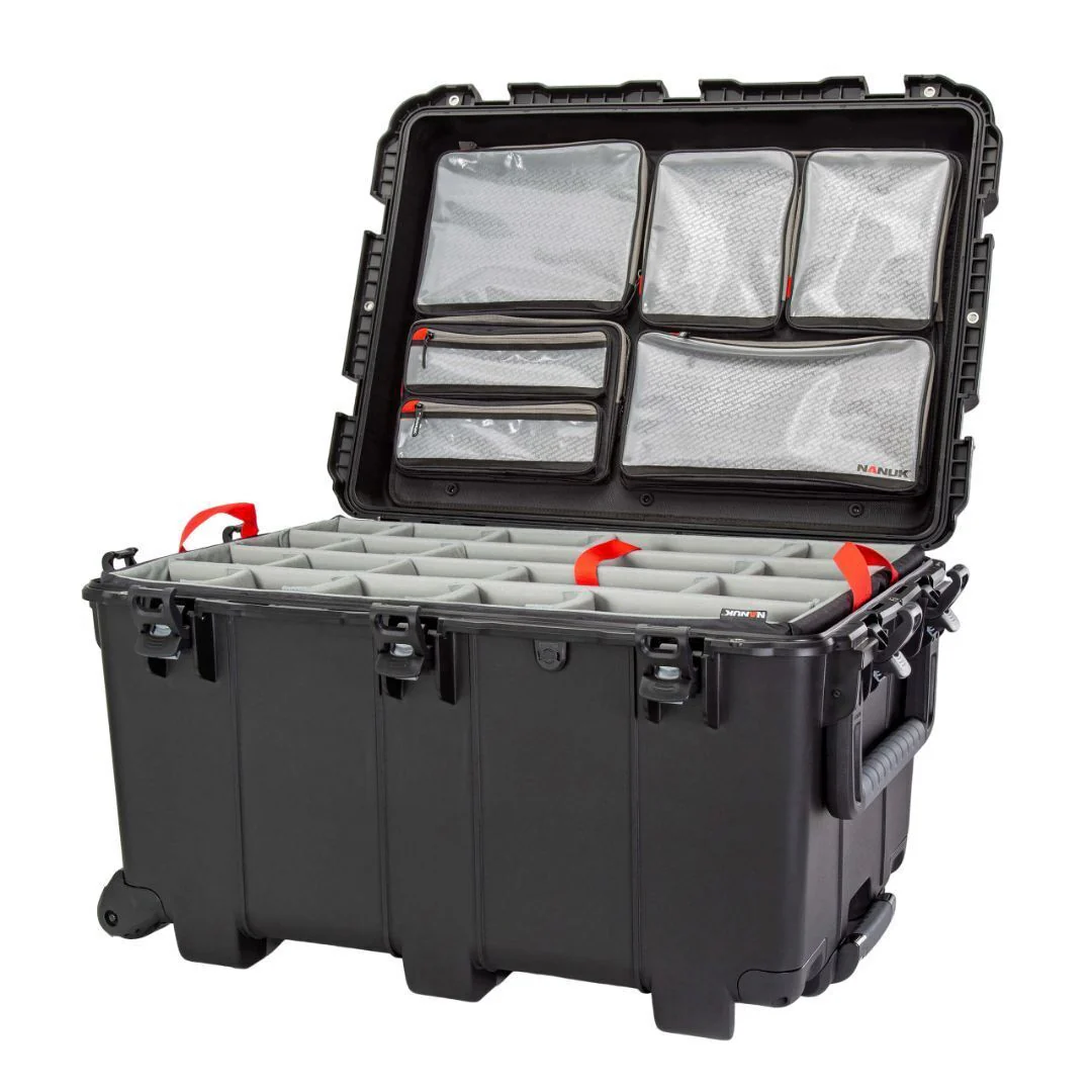 NANUK 975 Pro Photo Kit with Pull Handle, Wheels, 185.78L Storage, and NK-7 Resin Body (Black)