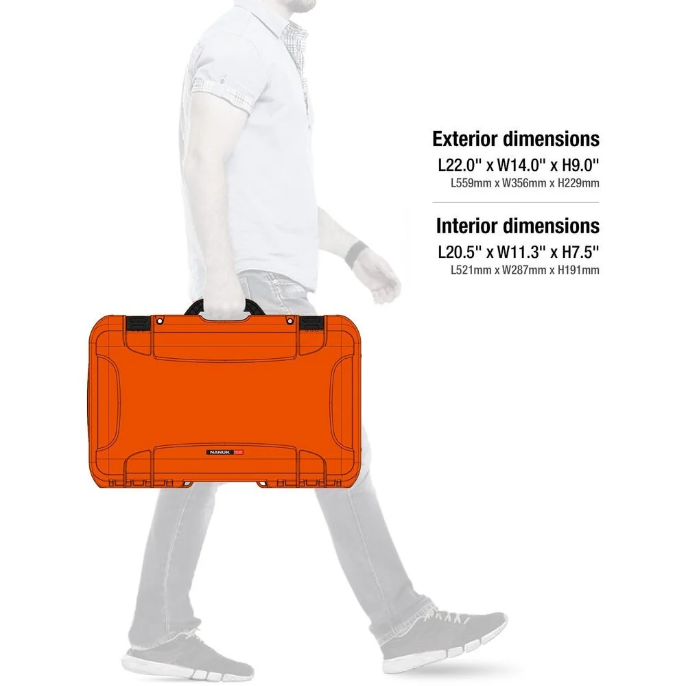 Nanuk 935 Waterproof Wheeled Hard Case with Foam and Lid Organizer (Orange) - Image 8