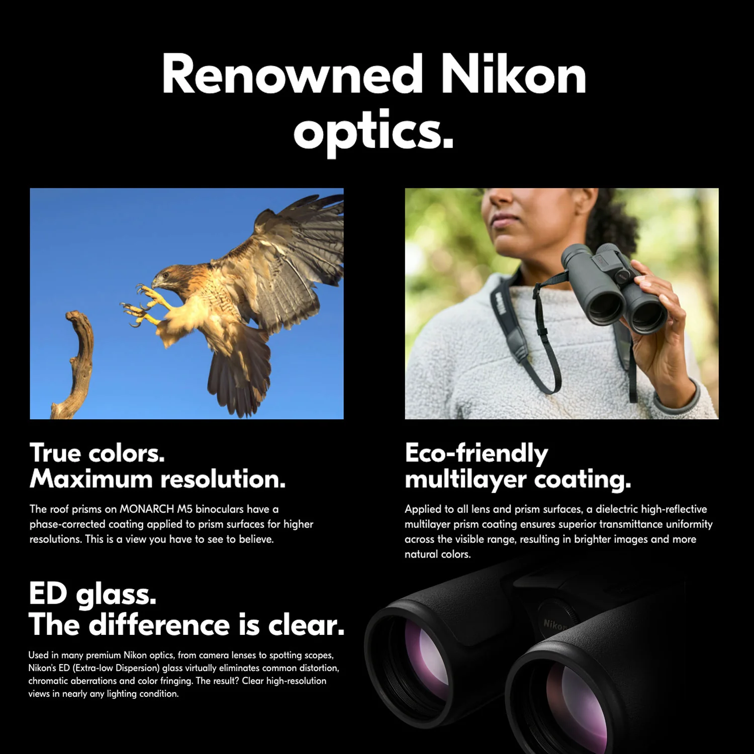 Nikon Monarch M5 12x42 Binoculars and Black Camera Shoulder Bag Bundle - Image 4