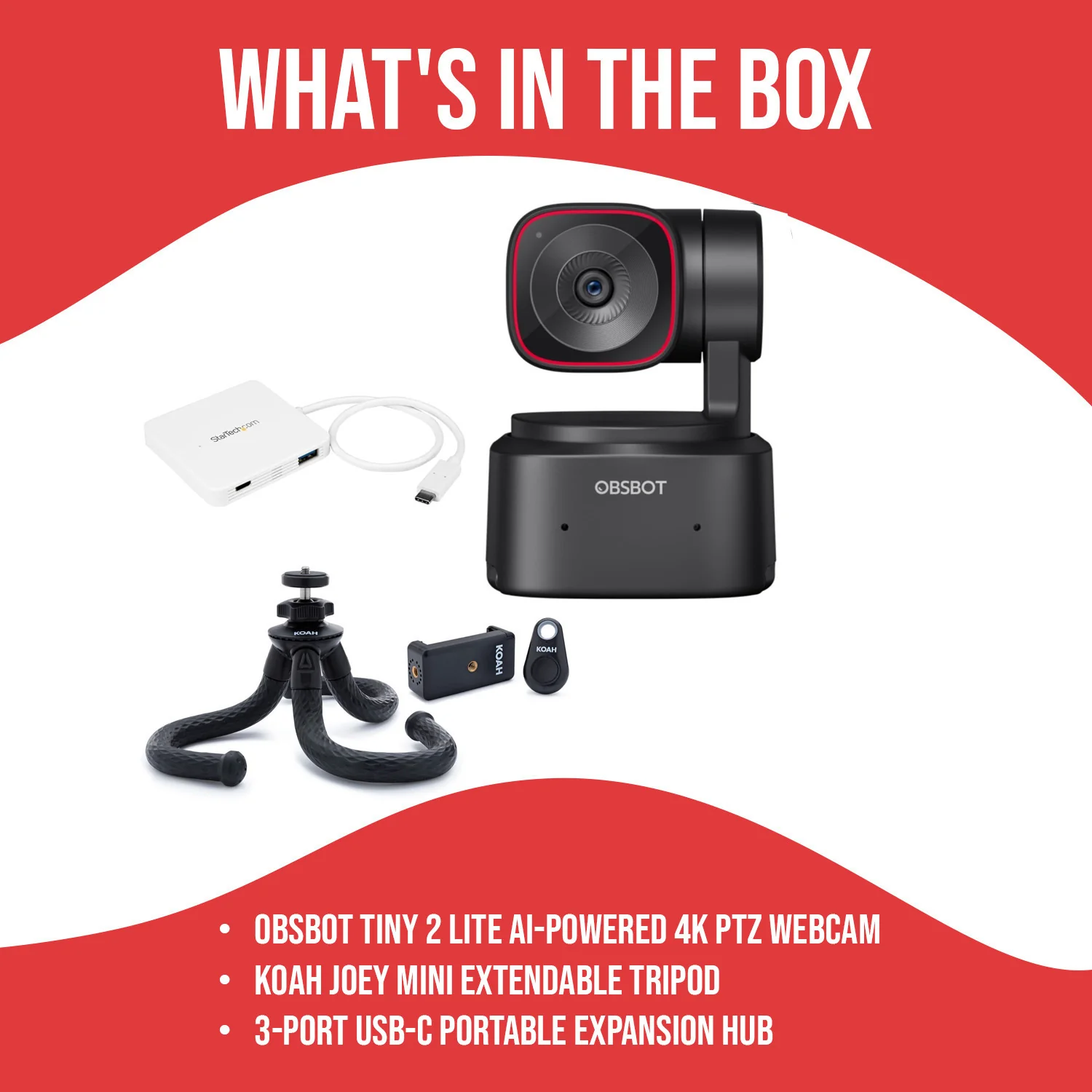 OBSBOT Tiny 2 Lite AI-Powered 4K PTZ Webcam with Advanced CMOS Sensor and Preset Modes Bundle - Image 7