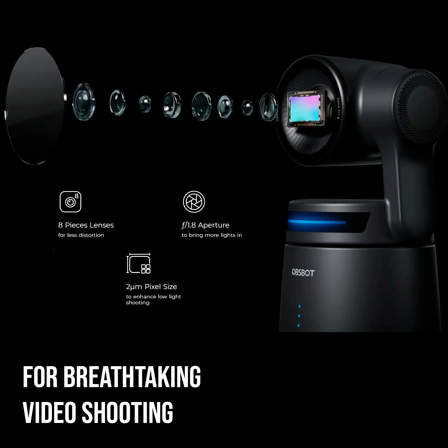 OBSBOT Talent Multi-Cam All-In-One Live Streaming Studio (Black) with Streaming Camera Bundle - Image 3