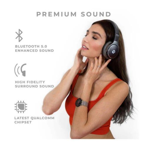 Raycon The Everyday Wireless Bluetooth Over Ear Headphones (Carbon Black) - Image 6