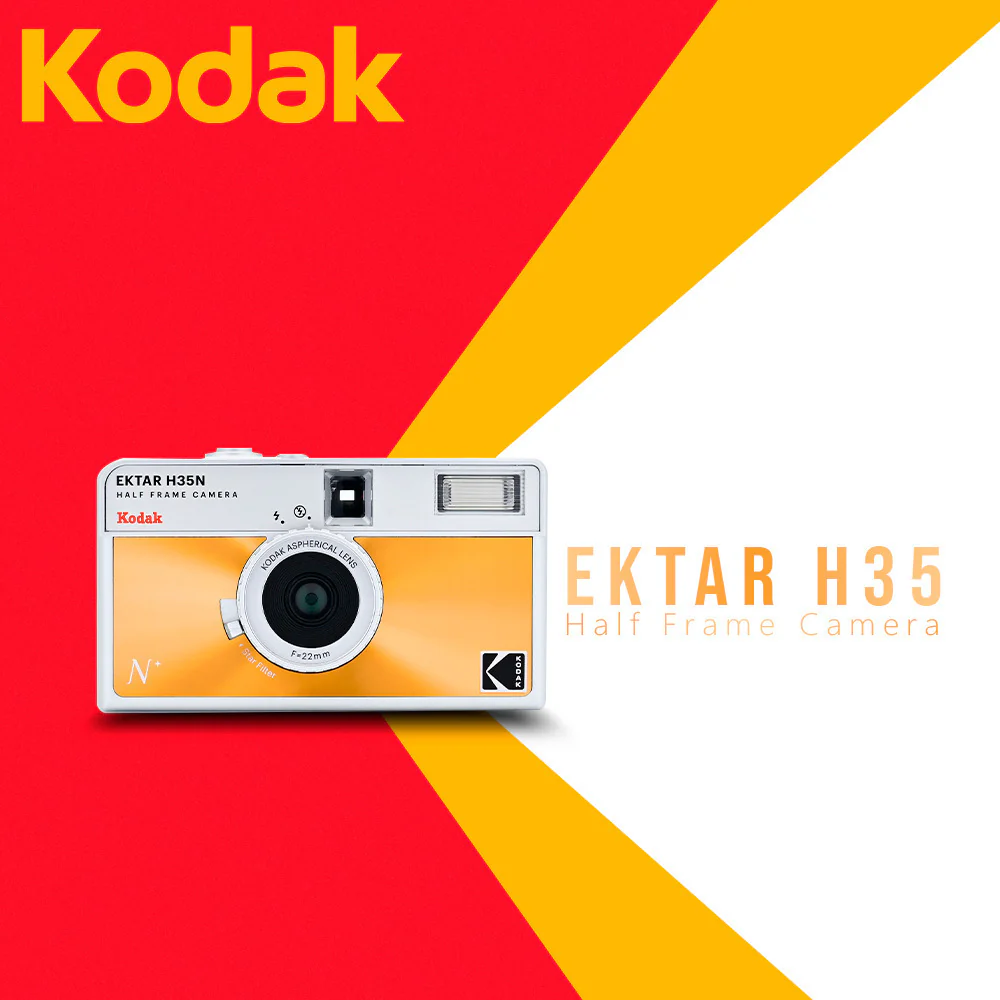 Kodak Ektar H35N 35mm Half Frame Film Camera with Star Filter and Tripod Support (Glazed Orange) - Image 2