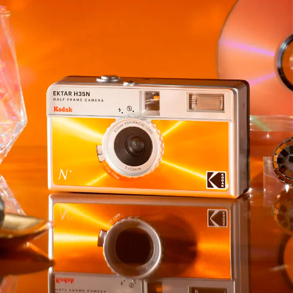Kodak Ektar H35N 35mm Half Frame Film Camera with Star Filter and Tripod Support (Glazed Orange) - Image 7
