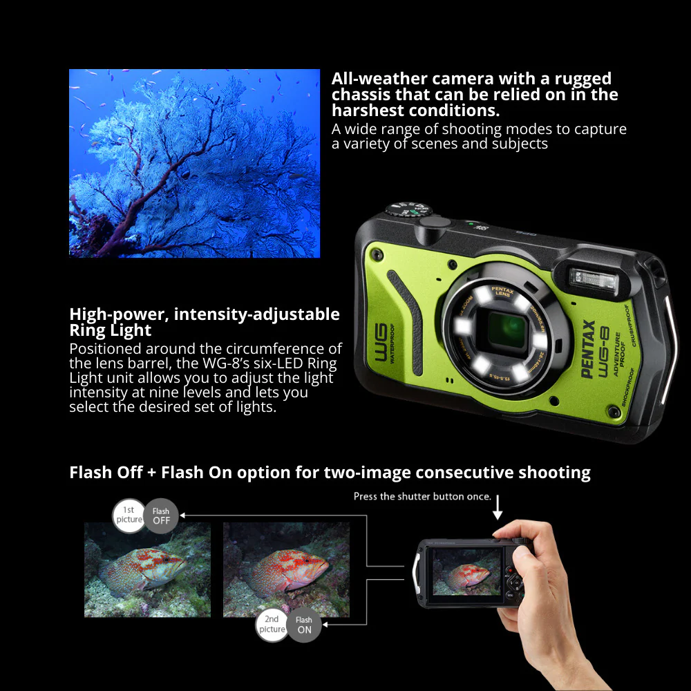 PENTAX WG-8 GREEN (Open Box) - Image 4