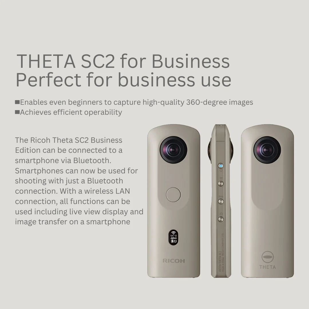 Ricoh Theta SC2 Business Edition Indoor and Outdoor 4K Camera (Gray, Refurbished) Bundle - Image 4