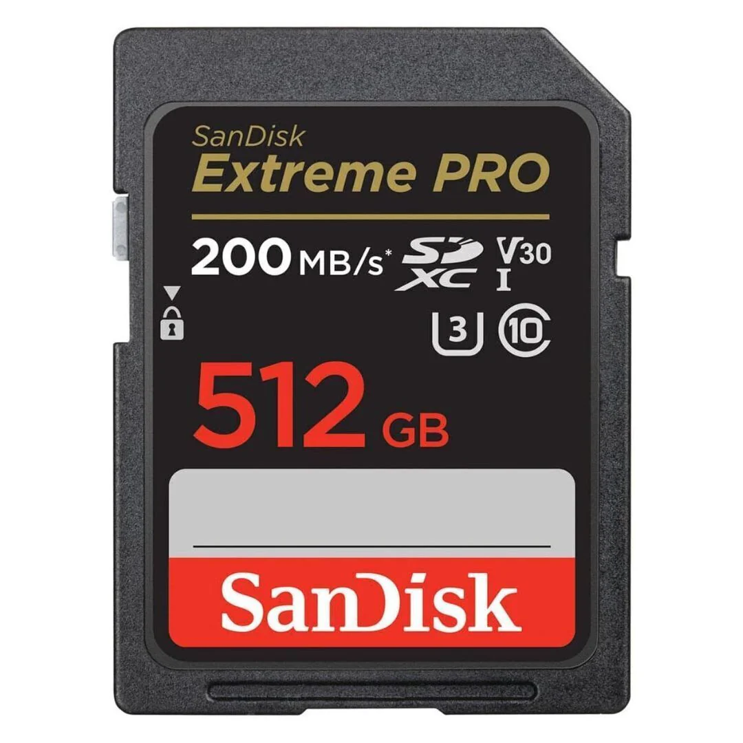 SanDisk Extreme Pro SDXC UHS-I Memory Card with 200MBPS Read and 140MBPS Write Speed (512GB, Black)