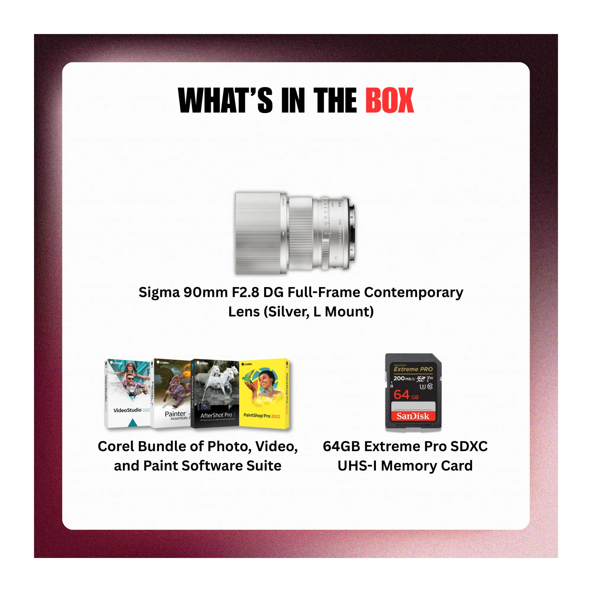 Sigma 90mm F2.8 DG Full-Frame Contemporary Lens (Silver, L Mount) Bundle - Image 7