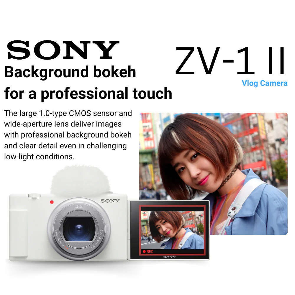 Sony ZV-1 II Vlog Camera (White) with Vlogger Kit and Case Bundle - Image 3