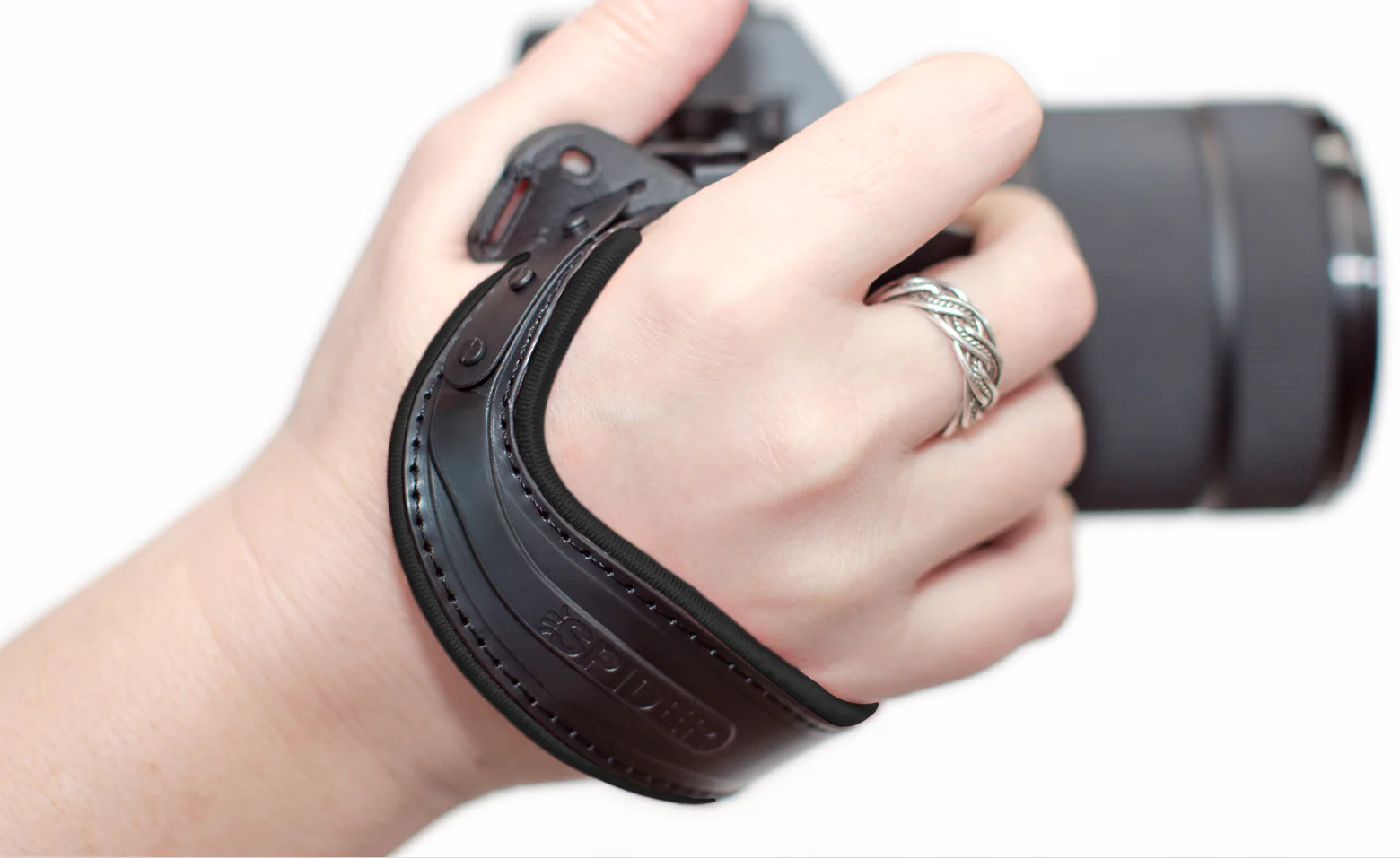 Spider Holster SpiderLight Black Leather Hand Strap 990 with Camera Cleaning Kit - Image 11