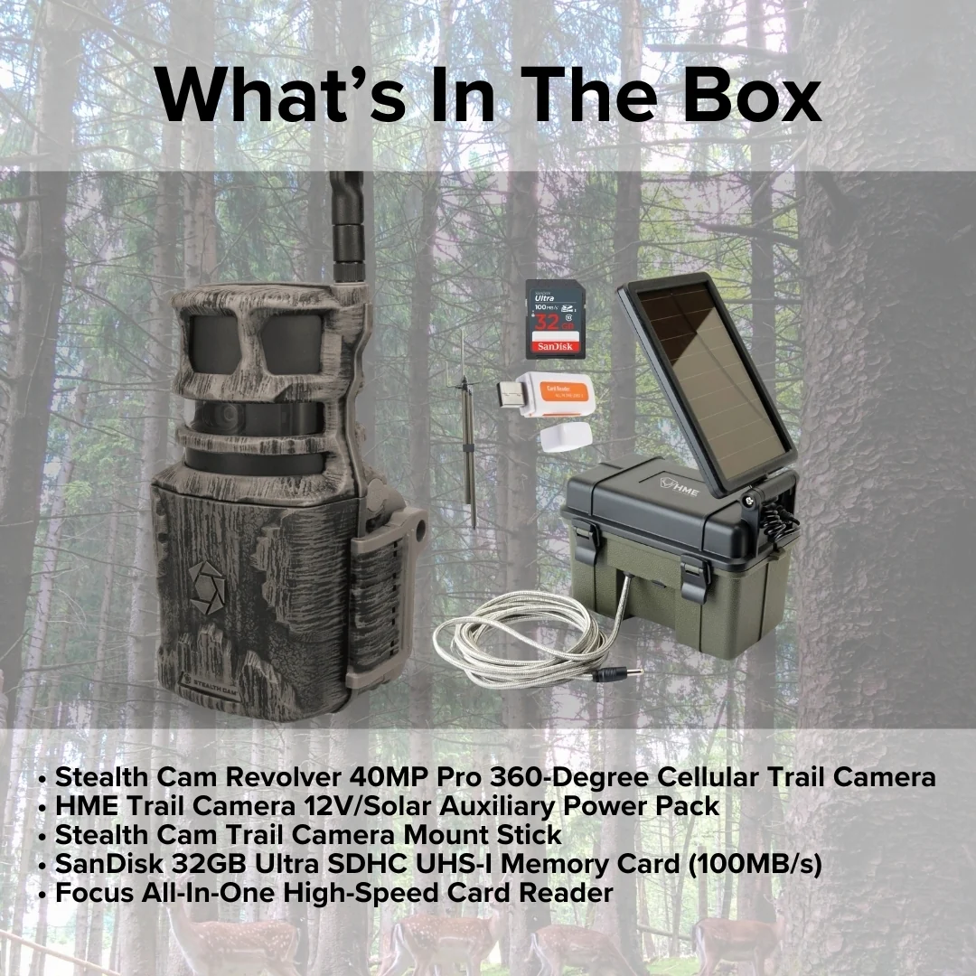 Stealth Cam Revolver 40MP Pro 360-Degree Cellular Trail Camera with 1/4-Inch Threaded Mount Bundle - Image 6