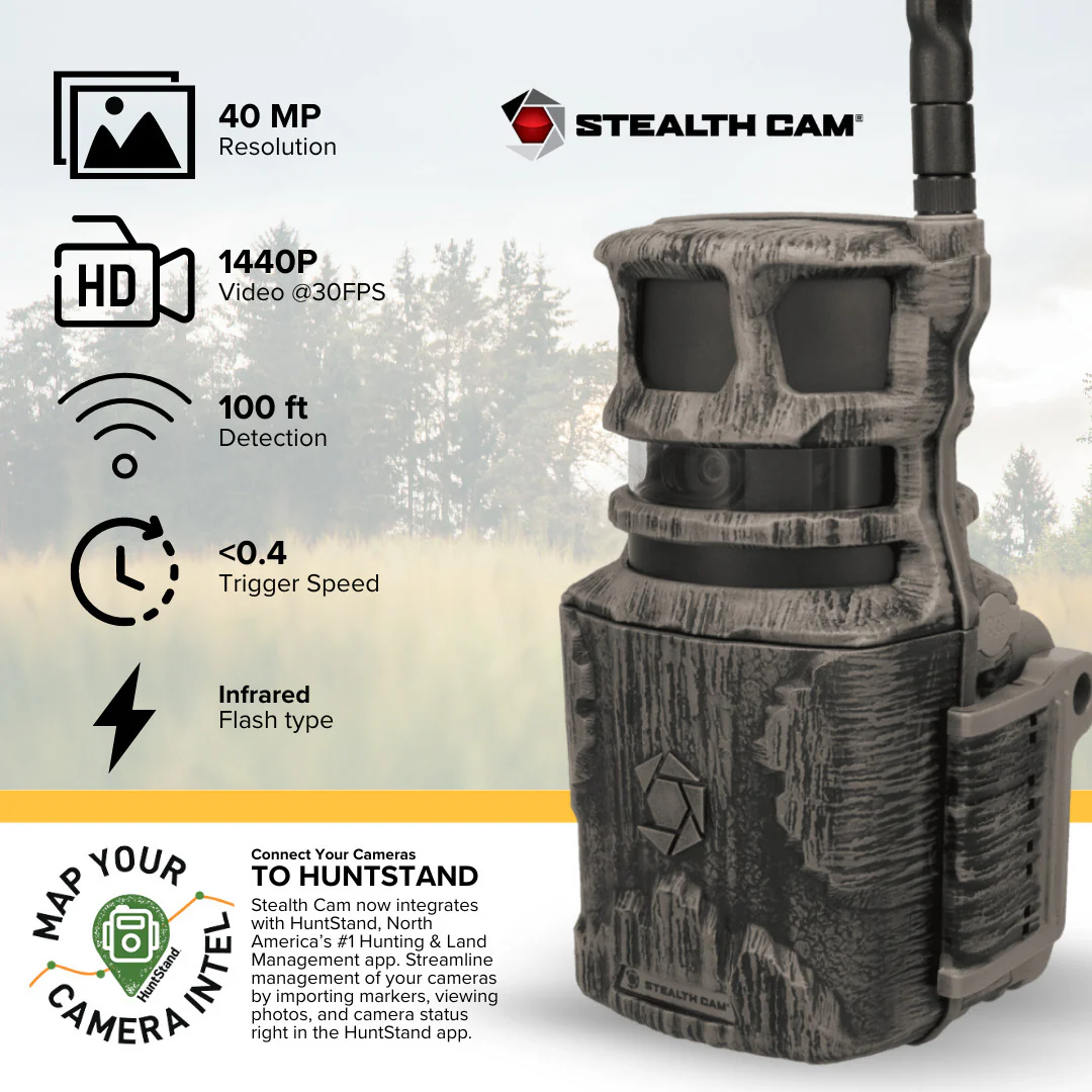 Stealth Cam Revolver 40MP Pro 360-Degree Cellular Trail Camera with Threaded Mount 4-Pack Bundle - Image 2