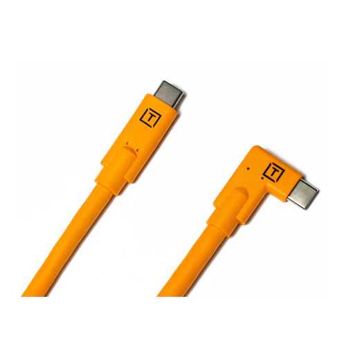 Tether Tools TetherPro USB-C to USB-C Right-Angle Cable (Orange) - Image 3