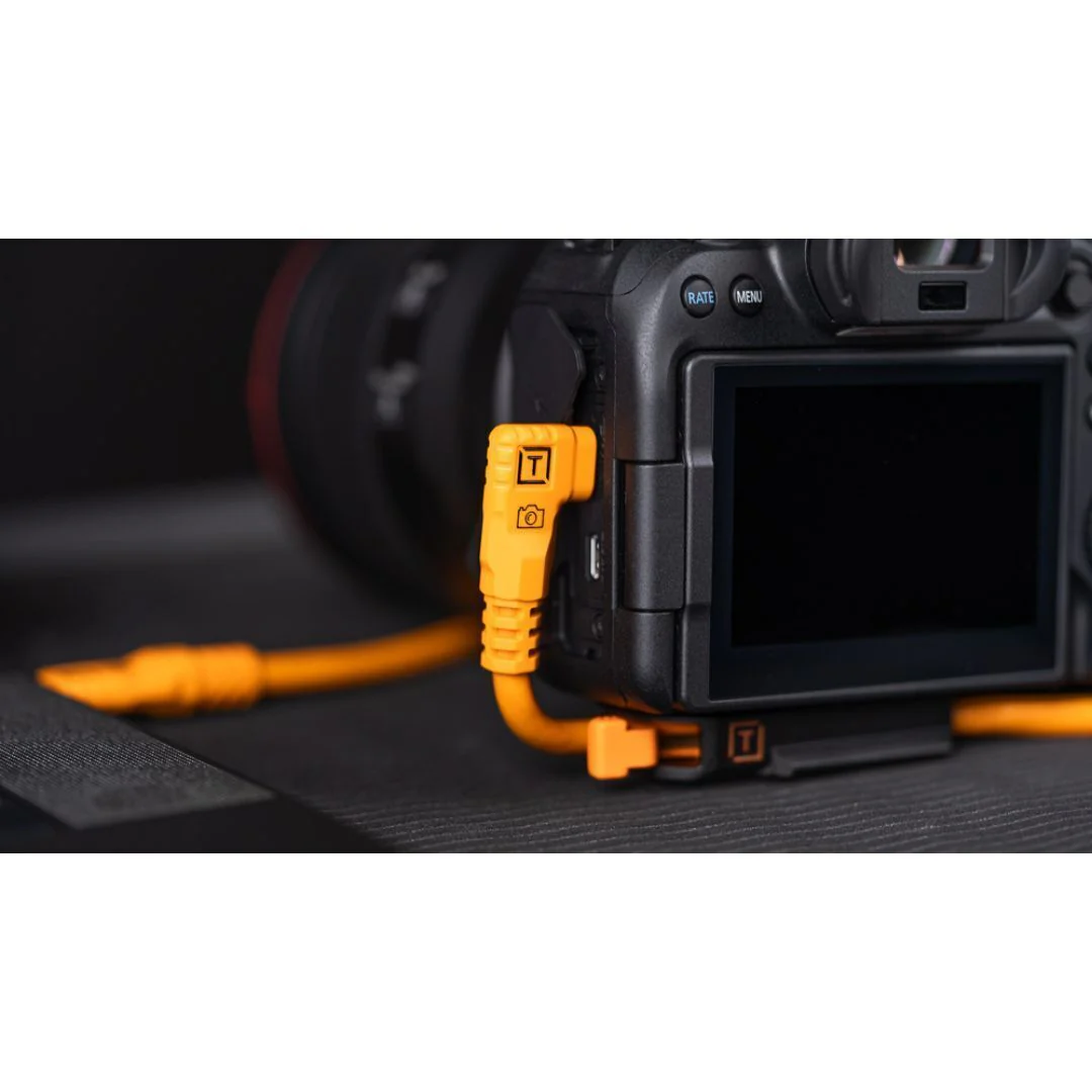 Tether Tools TetherPro USB-C to USB-C 31-Feet Straight to Right Angle Cable (Orange) - Image 4