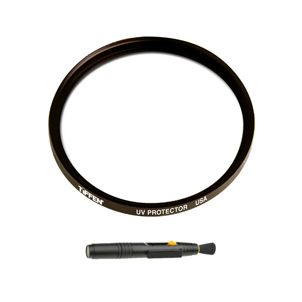 Tiffen 37mm UV Protector Lens Filter with Lens Cleaning Brush Tool Bundle
