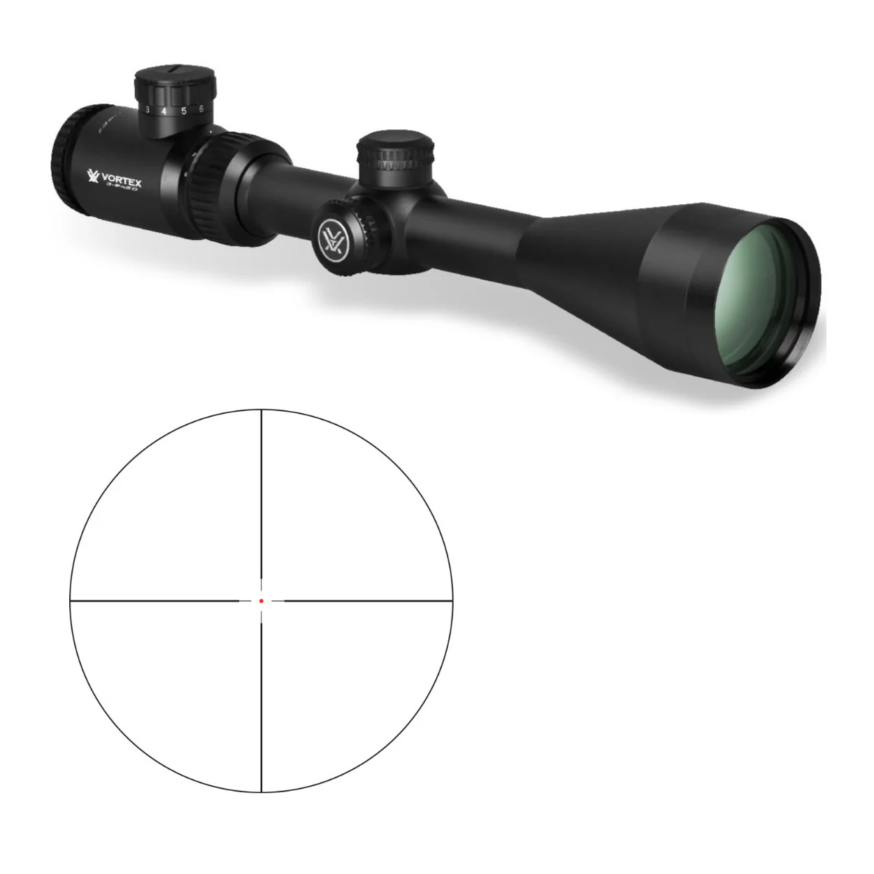 Vortex Crossfire II 3-9x50 Riflescope (V-Brite MOA Reticle) with Hat - Image 2