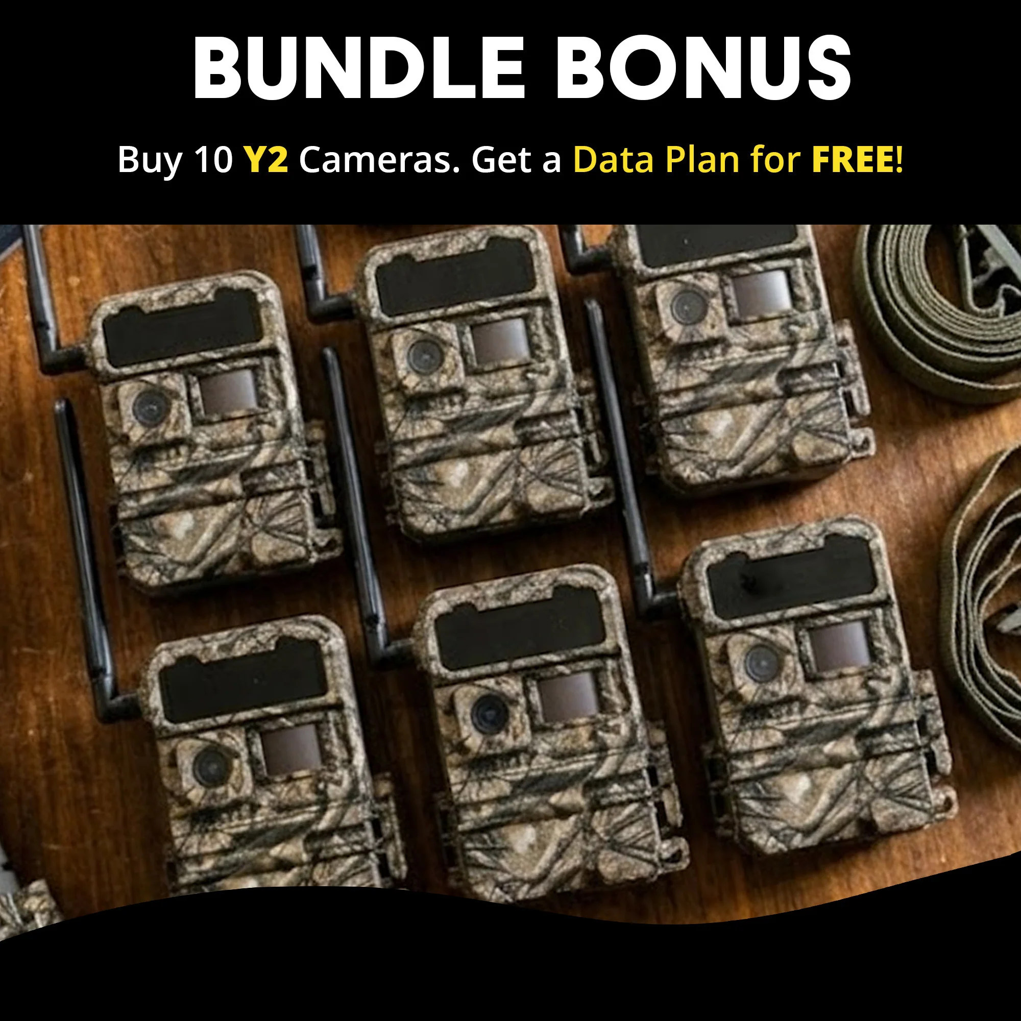 Yellowstone Y2 Black Wide Lens Trail Camera (10-Pack) with Security Box and Accs - Image 5